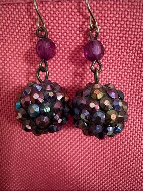 MULTICOLORED DANGLING CRYSTAL BALL EARRINGS